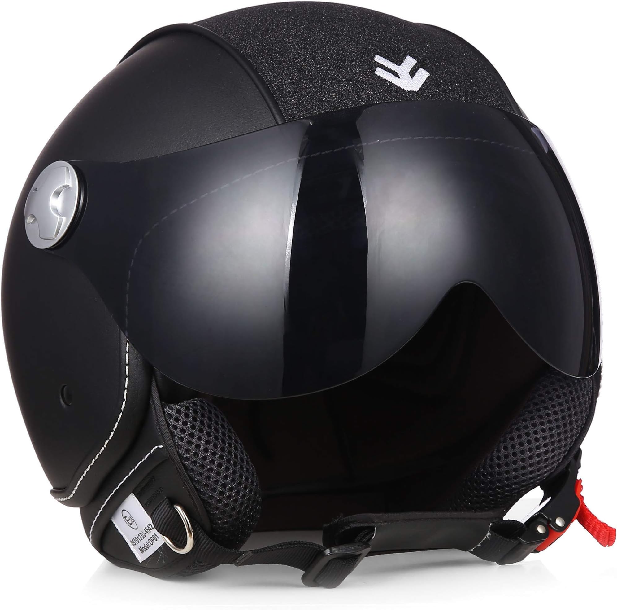 ARMOR HelmetsAV-84 Open Face Helmet, ECE certified, Exclusive Leather-Design
