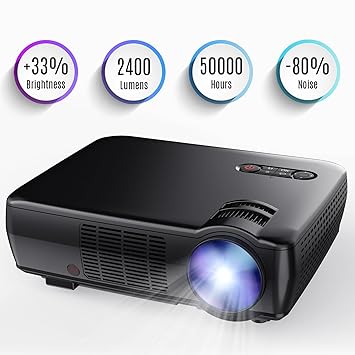 TENKER Proyector de película, Full HD 1080p 3200 lúmenes proyector ...