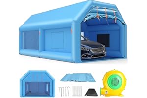 Ziziella 20x12x9FT Inflatable Paint Booth Portable Paint Booth Spray Paint Tent with Air Filter System & Blower for DIY Spray Car Truck Motorcycle Garage Auto Part Painting