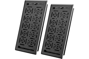 HQZHQZ Floor Vents 6x10, Floor Register Heavy Duty Steel Walkable Floor Vent Cover, Adjustable Decorative Vent Covers for Home Floor Sidewall Office or Ceiling Vent, Vent Covers for Home Floor, 2 Pack Black