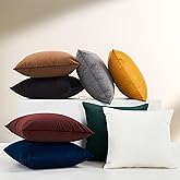 CLOUDOTE Solid Color Velvet Throw Pillow with Insert Included (Navy Blue, 18"x18"), Decorative Pillow for Sofa, Couch, Bed, Chair Cushion