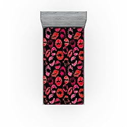 Lunarable Kiss 2 Pack Fitted Sheet, Passionate