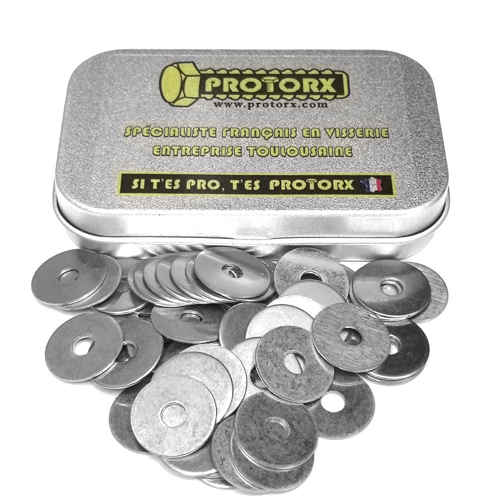 M4 Stainless Steel Metal Washers: Box of 50 Extra Large (Diameter = 4.3 mm x Diameter = 16 mm) Flat A2 Stainless Steel | Carriage for DIY Repairs | Anti-Corrosion Exterior -Interior. eur