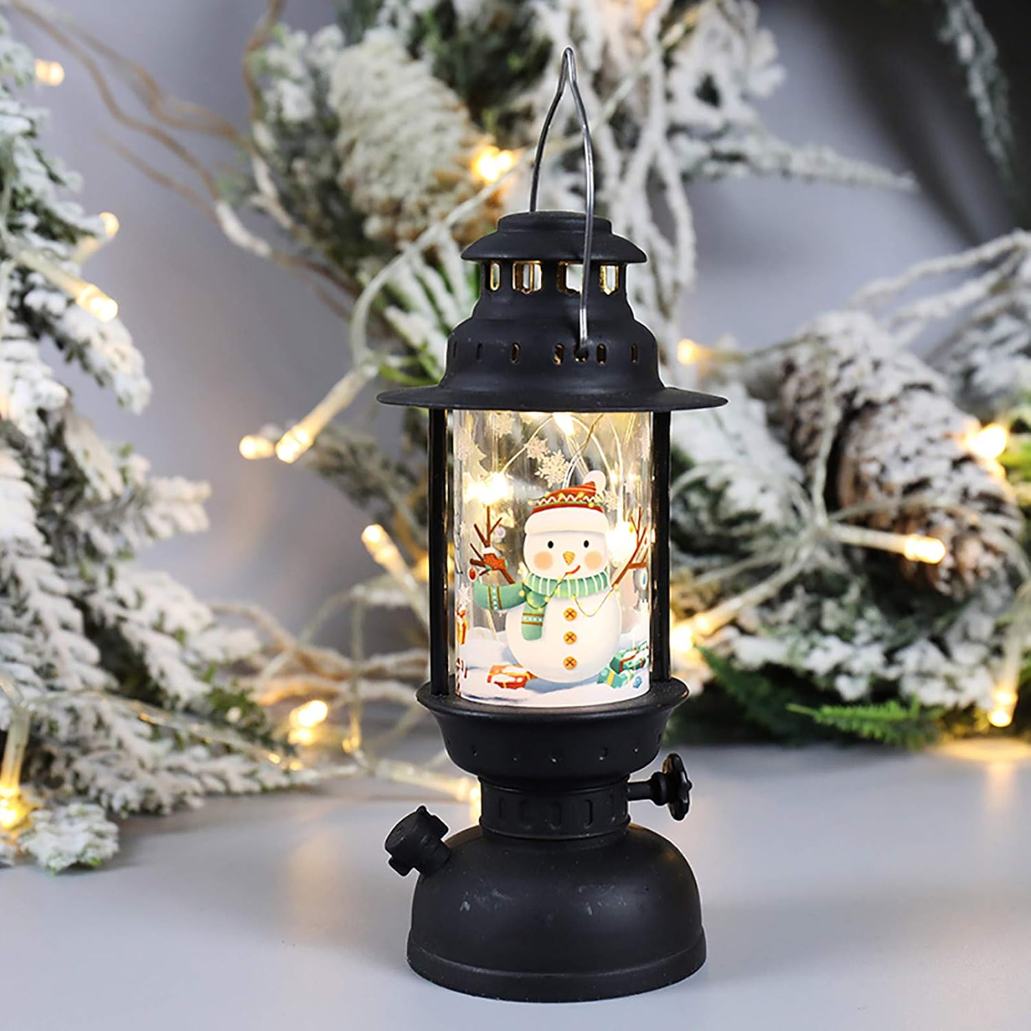 Christmas Tree and Snowman Christmas Snow Globe Lantern WEI DA f
