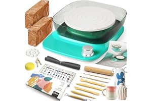 ToyUnited Mini Pottery Wheel for Beginners: Complete Pottery Kit for Beginners with Air Dry Clay - Sculpting Clay Tools & Arts Supplies Arts - Crafts for Girls Ages 4-8 Crafts Kits for Kids Ages 8-12