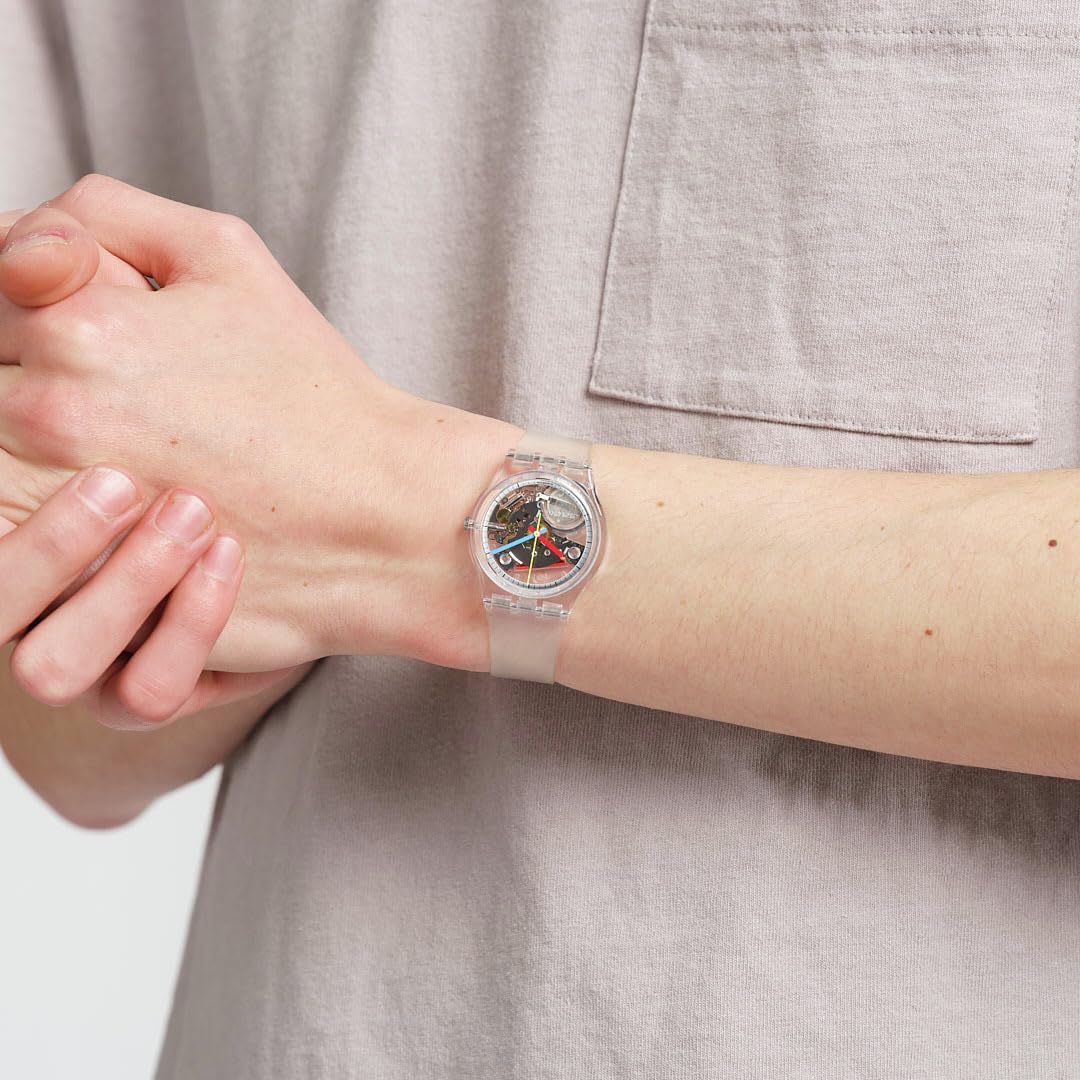 Swatch Gent Biosourced Unisex Watch Casual Plastic Transparent Quartz Waterproof Clearly Gent