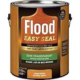 Flood Easy Seal 1 gal Natural Cedar Semi-Transparent Wood Stain &amp; Sealer | One-Coat Oil-Based Deck, Fence &amp; Siding Stain, Waterproofing UV, Exterior