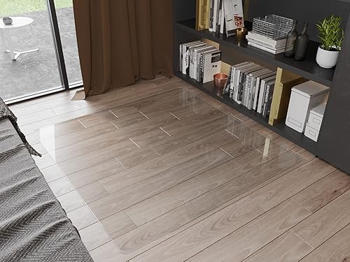 Glsland Office Chair Mat 46 X 55 Premium Tempered Glass Computer Desk Mats Hard Protect Floor Easy Glide Swivel Chairs Used On Carpet In Home And Office Rectangle Heavy Duty - View #6