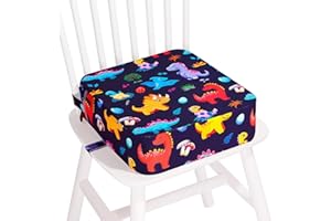 TOTIDYH Toddler Booster Seat for Kitchen Chair, Non-Slip Kids Dining Table Booster Seat with Adjustable Safer Straps, Portable Baby Eating Travel Camping Increasing Cushion