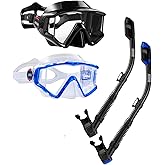 Aegend Snorkeling Gear for Adults Youth Kids, Snorkel Mask with Top Dry Valve - Panoramic View Anti-Leak and Anti-Fog with Mesh Bag for Snorkeling, Scuba Diving, Freediving & Swimming