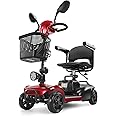 Puvirecn 4 Wheel Mobility Scooter - Foldable Mobility Scooters for Adults, Long Range 15 Miles, Max Load of 330lbs, All Terrain Mobility Scooter with Basket & Cup Holder