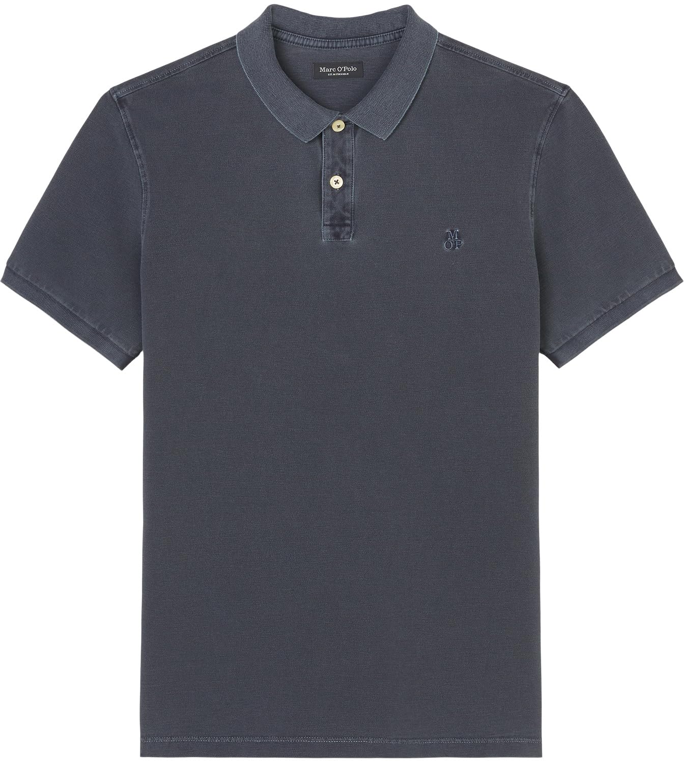 Marc OߴPolo Herren Kurzarm-Poloshirt aus Bio-Baumwolle Regular Fit, Blau (Total Eclipse), L 5