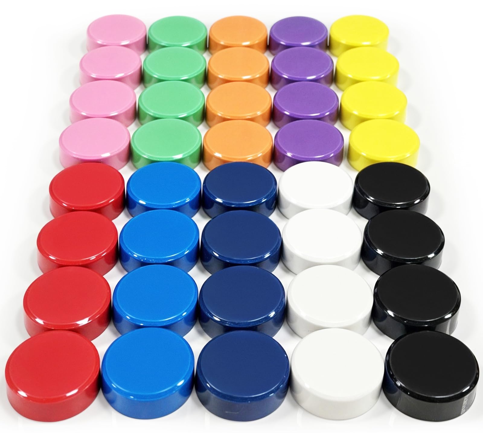 Qualsen Fridge Magnets, Whiteboard Magnets, 40 PCS Strong Magnet,Colorful Small Magnets for Whiteboard, Round Mini Magnets for Crafts, Magnetic Whiteboard, Kitchen, Office, School (10 colors)