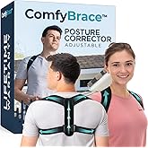 ComfyBrace Posture Corrector for Men and Women, Back Brace Straightener | Breathable adjustable posture brace, shoulder brace straps and upper back support for neck hump, hunchback, clavicle pain