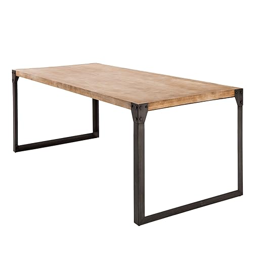 Massiver Esstisch FACTORY Akazie teakgrau weiß gekälkt 160cm Holztisch Massivholztisch Küchentisch Tisch Akazienholz