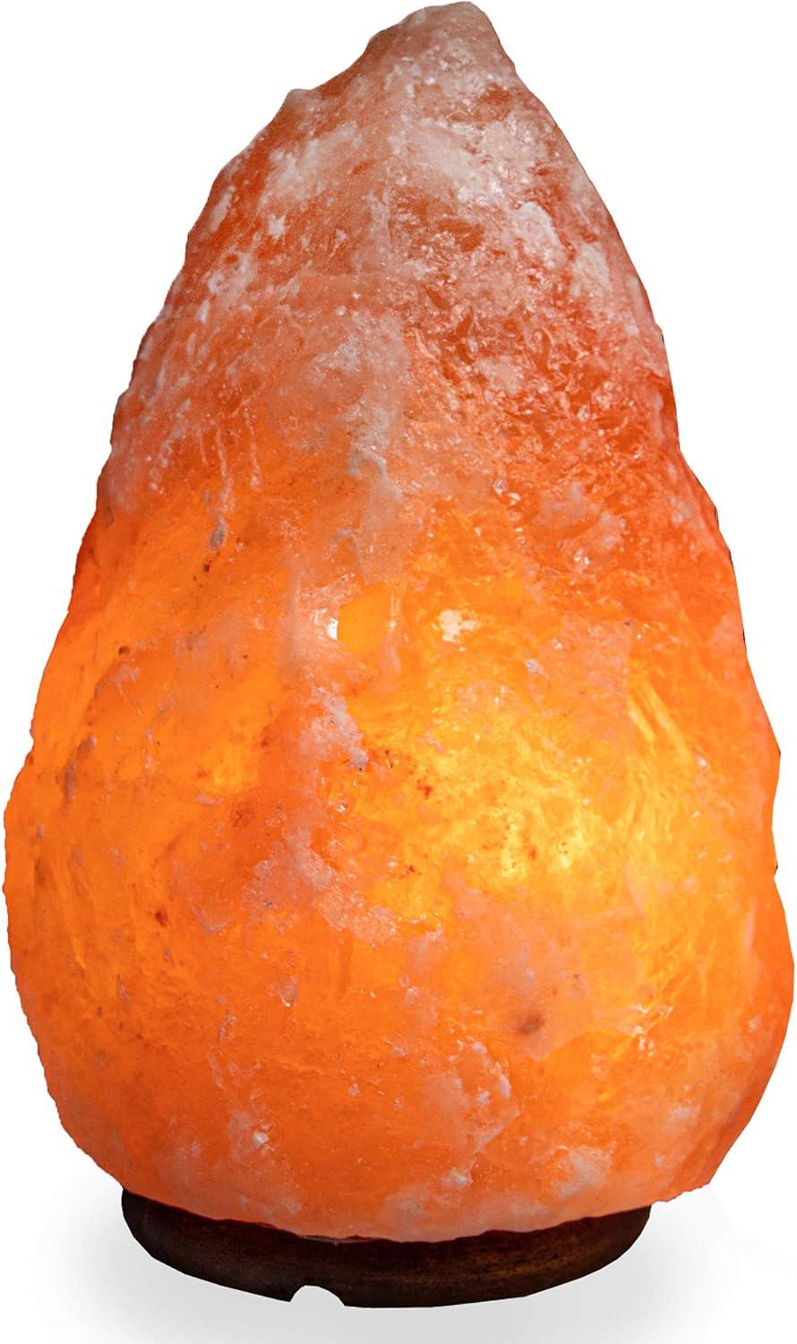 Myga 1-2KG Himalayan Natural Salt Lamp - Handcrafted Crystal Rock Salt Lamp on Wooden Base - Healing Himalayan Salt Lamp with Dimmer Switch and British Standards CE Certified Plug with a 15W Bulb - Image 3