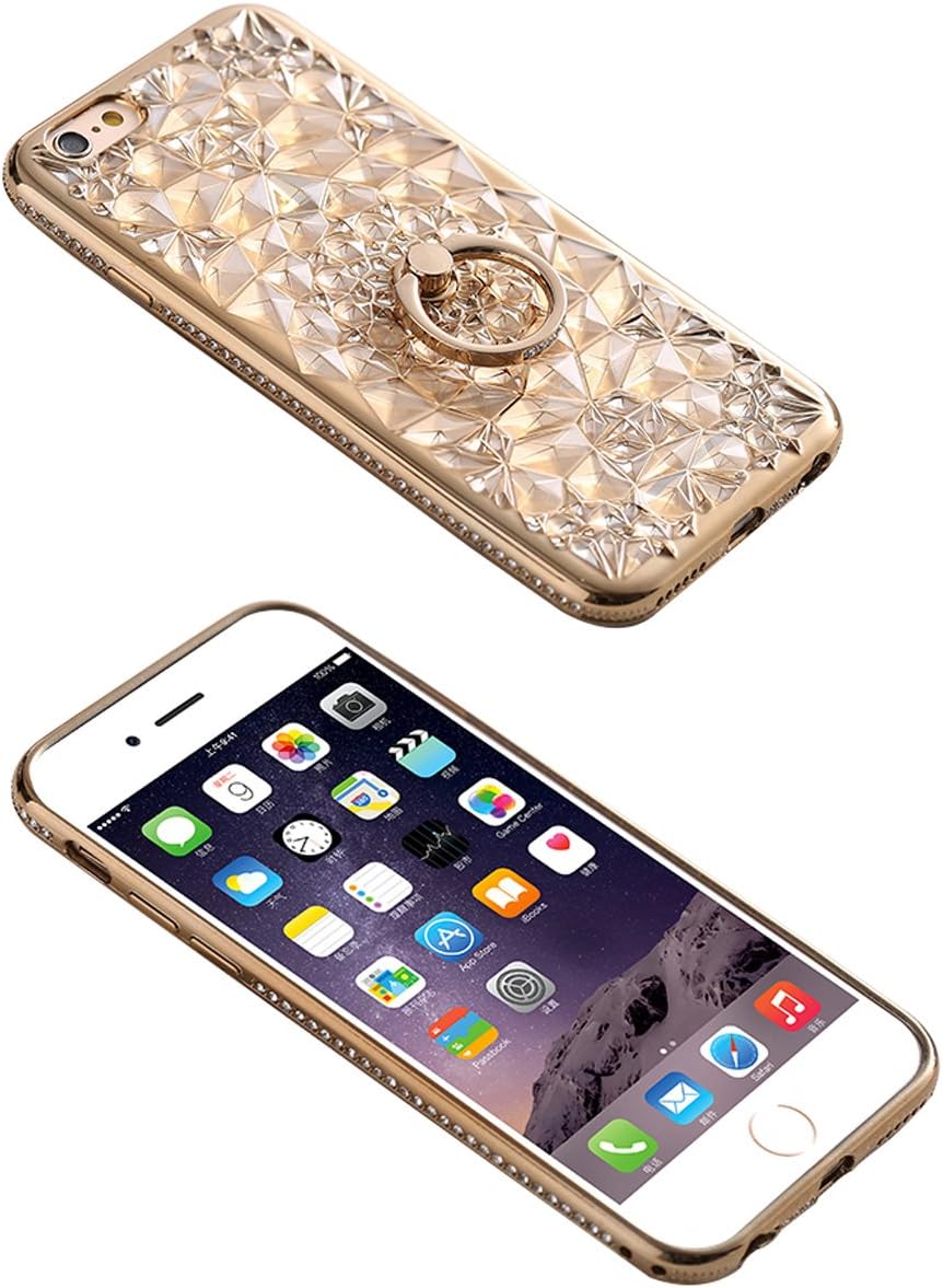 TSAOYA iPhone 6 6S Plus ring case 5.5 inch, Soft Plastic TPU, Stand Figure Ring, Ultra Thin Slim Fit for Apple iPhone 6 6S Plus Gold