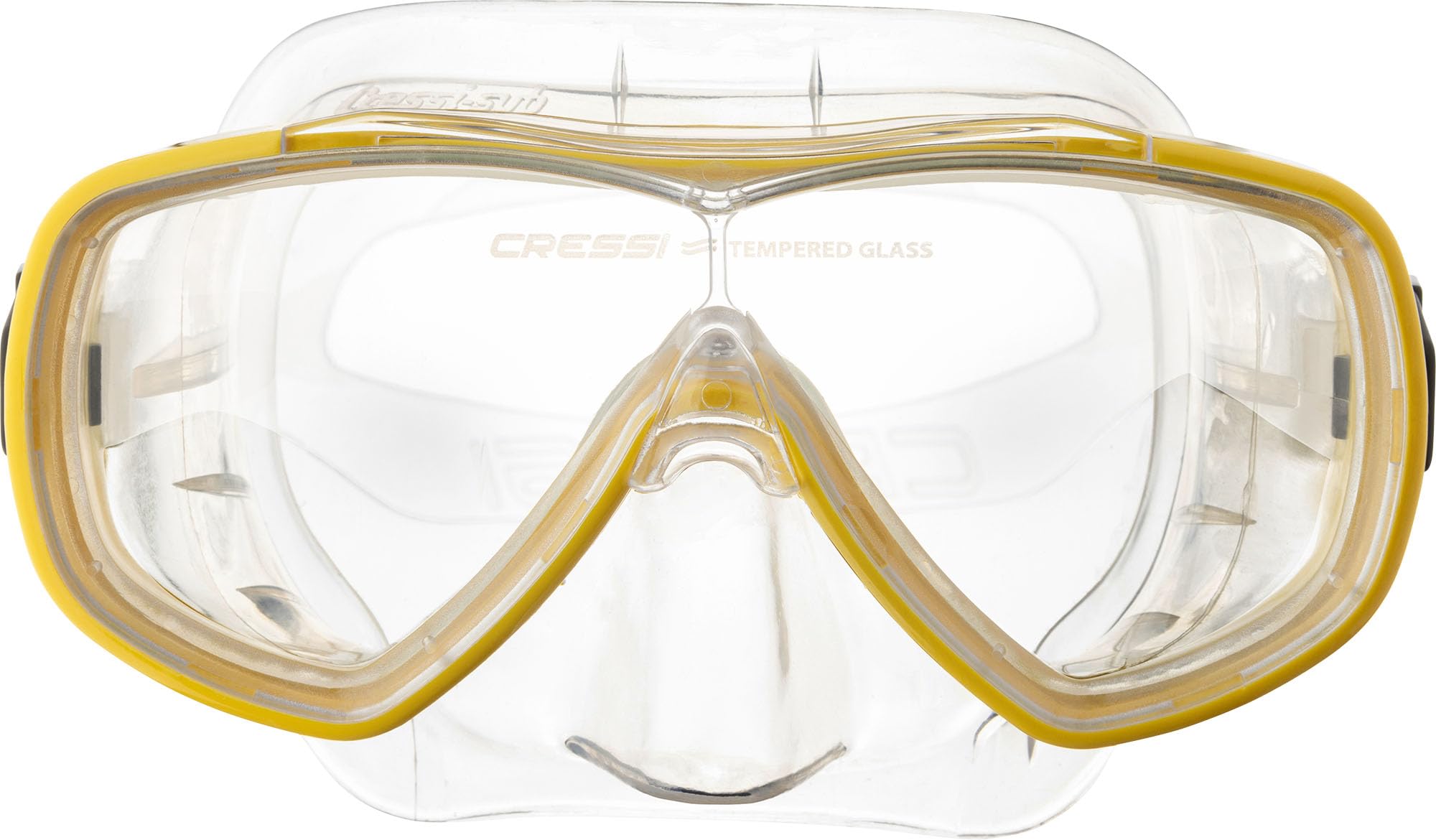 Cressi Mask & Snorkel Set for Adults - Quick-Adjust Buckles & Easy-Fit Snorkel Mask - Scuba-Diving Equipment for Open Water - Transparent/yellow