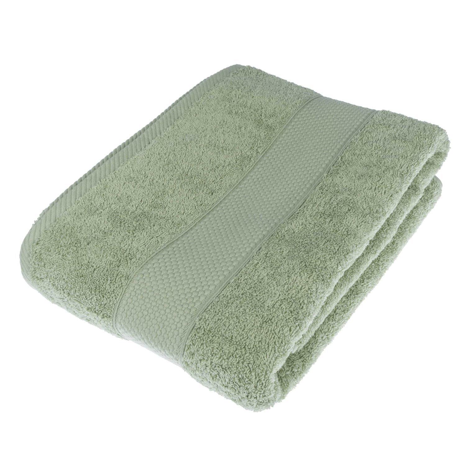 HOMESCAPES Sage Green Turkish Cotton Bath Sheet Super Soft Thick & Absorbent 500 GSM Towel Heavy Weight for everyday Luxury
