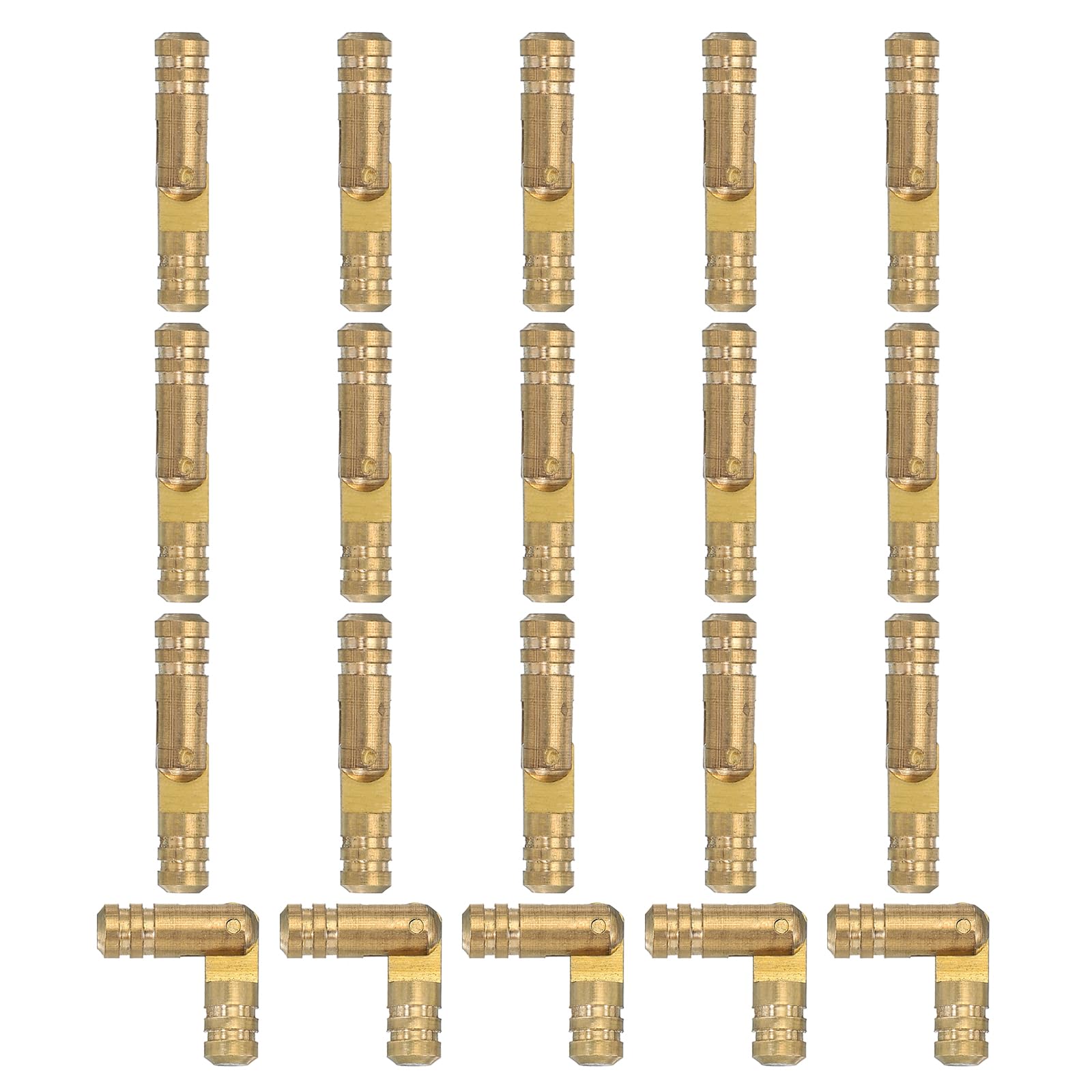 PATIKIL Hidden Brass Barrel Hinges 1"x0.2", 20 Pcs Invisible Hinges Folding Support Concealed Cylinder Hinge for DIY Jewelry Cabinet Door Wooden Box, Gold