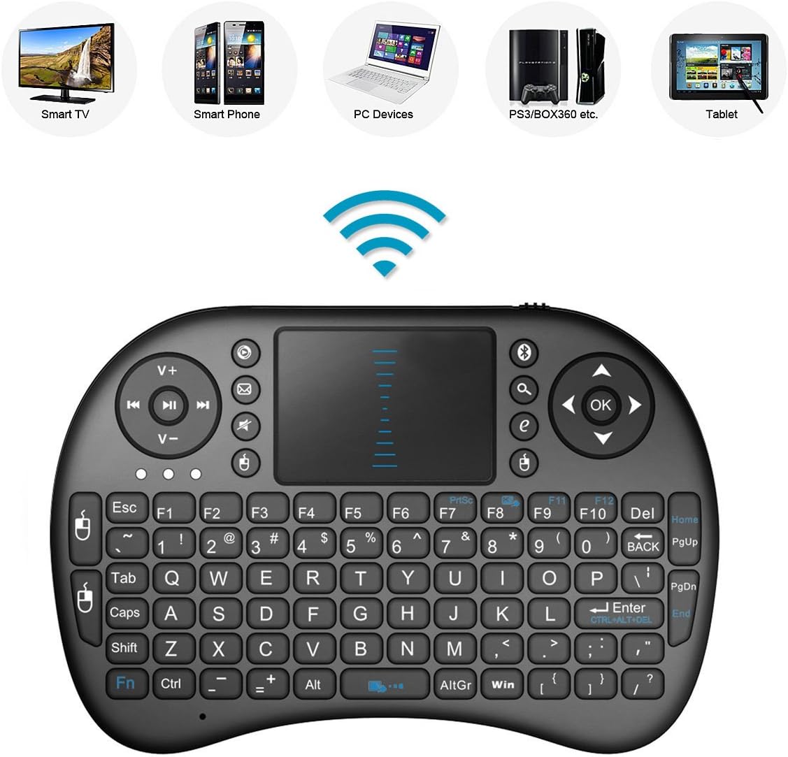 2.4GHz Mini Mobile Wireless Keyboard with Touchpad Mouse, Rechargable Li-ion Battery for MINIX NEO X8-H (X8H) Amlogic S802-H TV BOX Smart TV