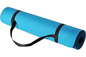 Amazon Basics 1/4 Inch Thick TPE Exercise Yoga Mat with Carrying Strap