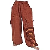 Siamrose Baggy Harem Pants Men Women, Wide Leg Yoga Lounge Trousers, Adjustable Length, 2 Pockets, One Size