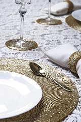 Penguin Home Handcrafted Glass Beaded Placemats Coasters Napkin Rings Set 12 view 5