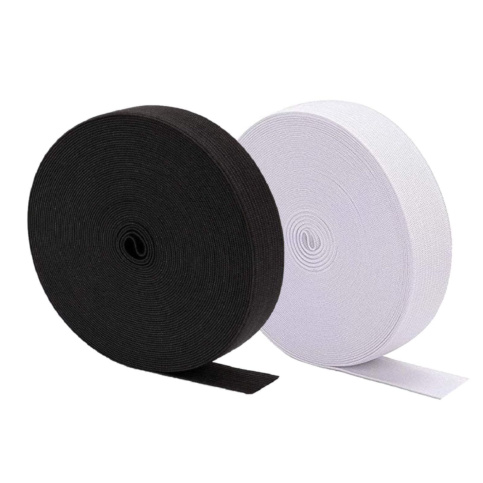 2 Rolls Totaling 20 Meters,2.5cm Elastic for Sewing,Wide Elastic for Sewing Thick White Elastic Bands for Sewing Thick Elastic White Waistband Elastic Sewing Black White Elastic Band Perfect for DIY