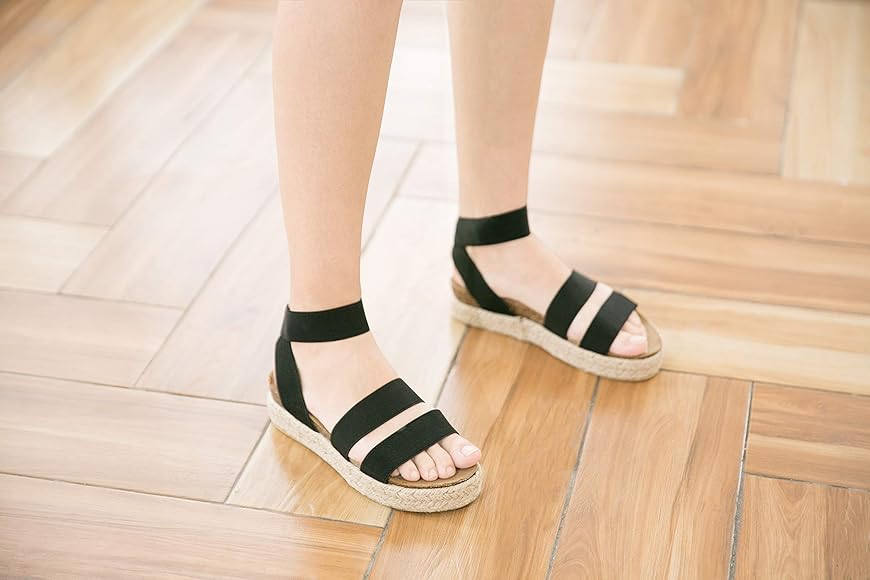 stretch strap platform espadrille sandals