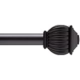 Kenney Beckett 5/8" Standard Decorative Window Curtain Rod, 28-48", Black