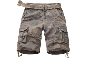 GSGGIG Mens Cargo Shorts Relaxed Fit Camo Casual Shorts Multi-Pocket Work Shorts with Pockets 11" Inseam