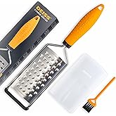 Deiss PRO Coarse Grater & Hand Held Cheese Grater - Sharp Stainless Steel Blades, Non-Slip Handle, Small Cheese Grater for Ki