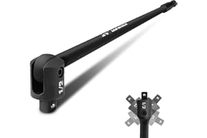 DURATECH Breaker Bar, 1/2'' Drive 24-Inch Breaker Bars Heavy Duty, with 240° Flex Head, Spring-loaded Detent Ball, CR-MO Head, Premium Black Phosphate Finish