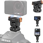 REYGEAK Cold Shoe Adapter Mount for DJI Osmo 360/Action 5 Pro/4/3,Magnetic Quick Release Mount with 1/4" Screw for DSLR,Selfie Sticks,Tripods Photography Accessories