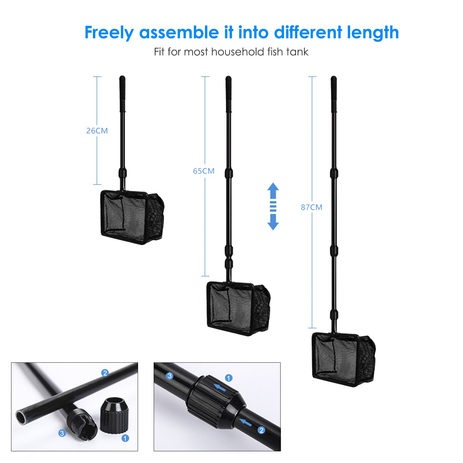 bedee Aquarium 6 en 1 Kit de Nettoyage, râteau de Gravier, Outil de Nettoyage d\'algues