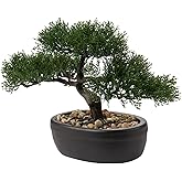 Artificial Bonsai Tree Juniper Faux Plants Indoor Small Fake Plants Decor with Ceramic Pots for Home Table Office Desk Bathroom Shelf Bedroom Living Room Farmhouse Decorations