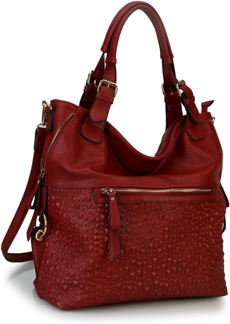 Diophy Bubble Surface Side-Zip Large Hobo Tote Womens Handbag Purse Removable Adjustable Shoulder Strap LY-1755