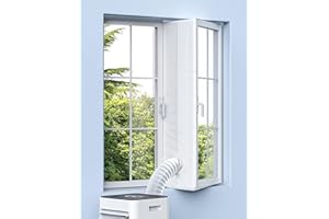 IKSTAR Upgrade Portable AC Window Seal Kit for Casement/Crank/Push Out/Skylights Window: 300CM(118") Air Conditioner Window Vent Kit Fits All Mobile Air-Conditioning With Zip and Adhesive Fastener Detachable