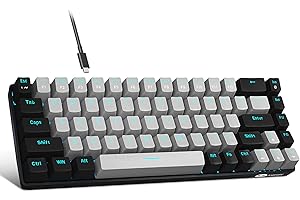 Portable 60% Mechanical Gaming Keyboard, MageGee MK-Box LED Backlit Compact 68 Keys Mini Wired Office Keyboard with Blue Swit