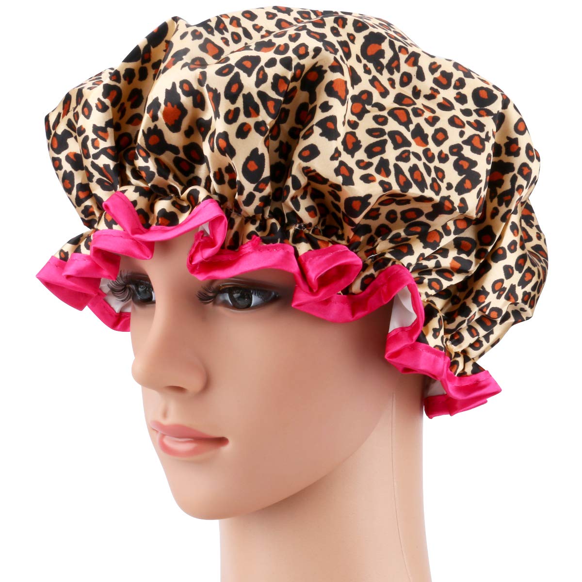 Shower Cap, ESARORA 4 PACK Bath Cap Designed for Women Waterproof Double Layer : Beauty