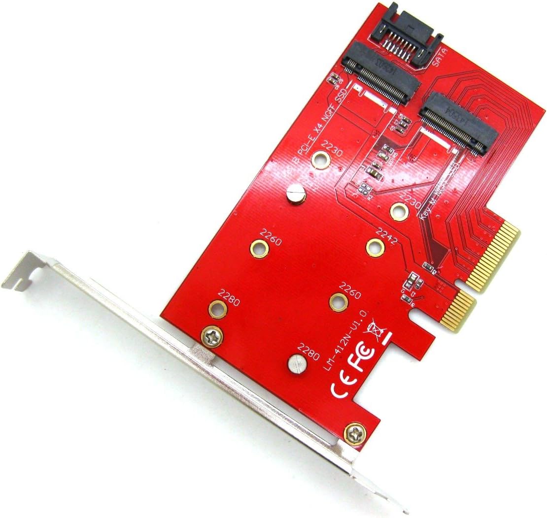 2 Port NGFF M.2 B + M Key SSD to PCIE PCI Express 4X 4 Lane Adapter Converter Card Amazon.ca