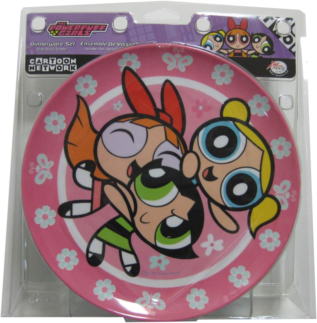 NEW POWERPUFF GIRLS PLATE BOWL AND CUP DINNERWARE SET 3 PIECE SET MELAMINE ^G#fbhre-h4 8rdsf-tg1392734