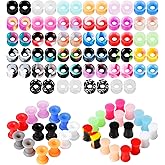 WINSENET 40Pcs Silicone Ear Gauges Flexible Ear Tunnels Gauges Soft Expander Stretching Ear Plugs Tunnels Colorful Double Flared Earring Piercings Jewelry for Men Women 2G-26mm