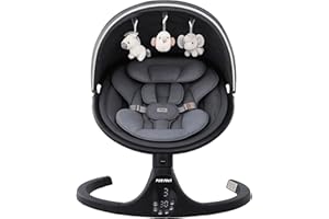 Baby Swings for Infants, Infant Swing, 3 Seat Positions, 5 Point Harness Belt, 5 Speeds and Remote Control - Portable Baby Sw