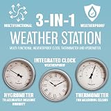 BARGAINS-GALORE 67cm 3-in-1 Weather Station Garden Clock Humidity Hygrometer view 3