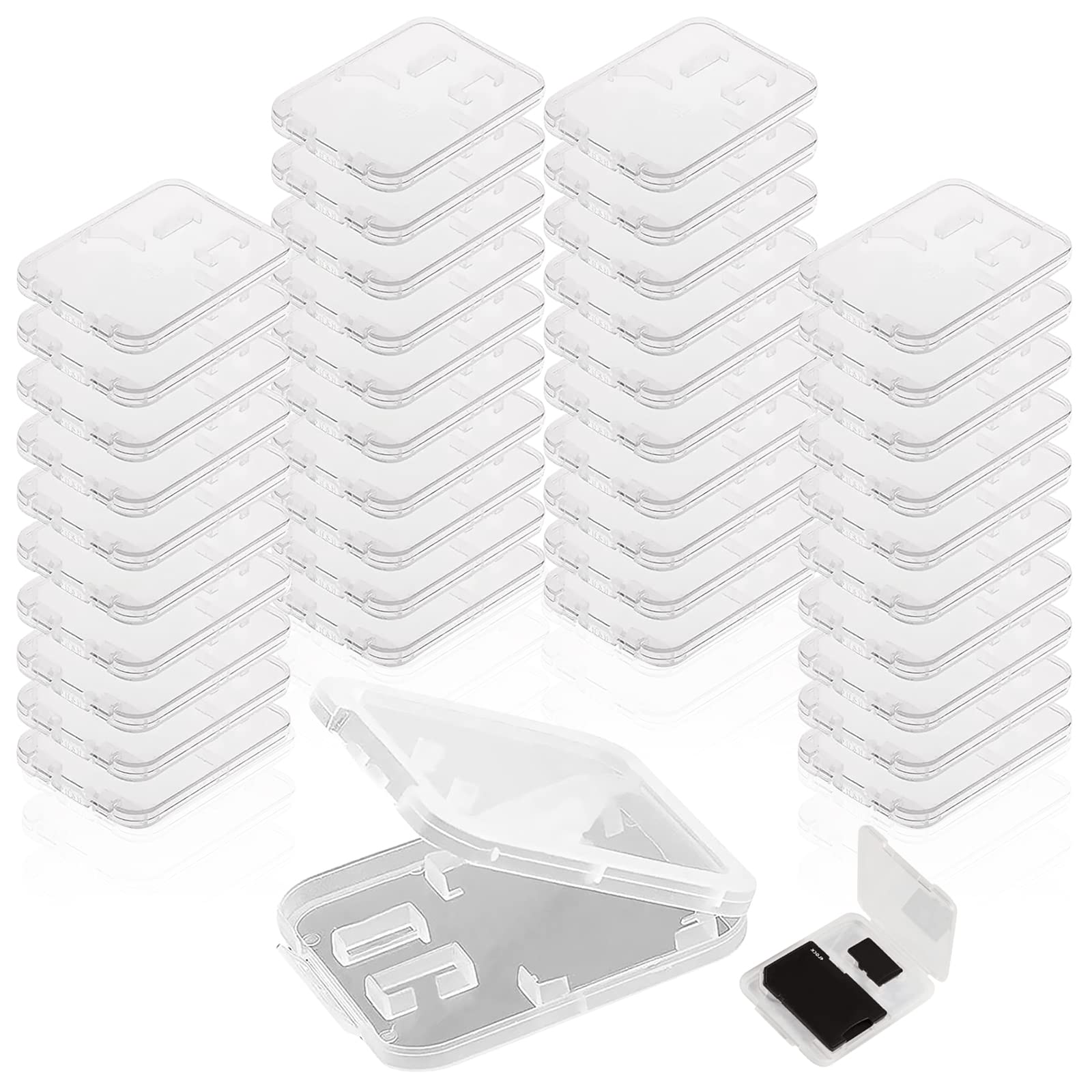 GZhaimai 40 pcs SD card box, memory card case for storing and protecting SD/TF cards from dirt and shockproof (2 card slots)