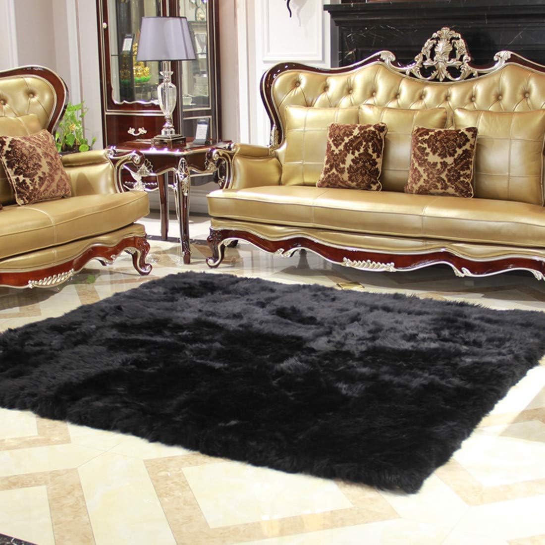 Fashion Suit Rectangle Faux Fur Sheepskin Area Rug Baby Bedroom Fluff Floor Sofa Rugs Home Decorative Shaggy Carpet