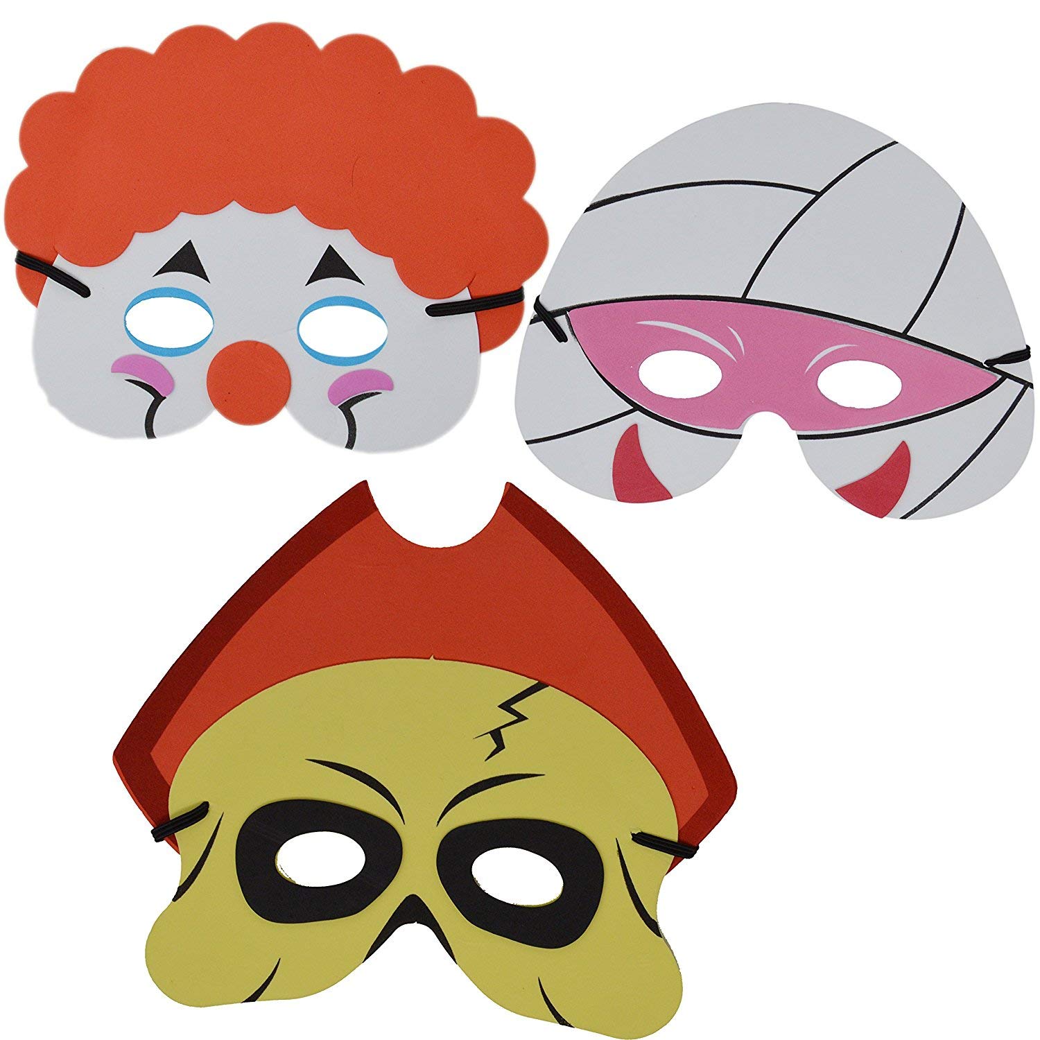 JOYIN 24 Pieces Halloween Foam Mask for Kids Halloween Party Favors