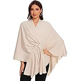 LuckyBelle Cross Front Shawl Wraps for Women Soft Warm Wedding Travel Shawls Poncho Sweater Cape